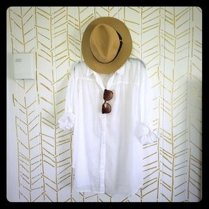 EXPRESS Oversized White Button Down Shirt